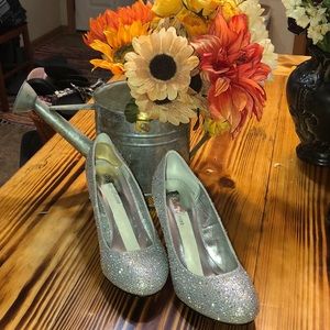 Elegant Glitter Round Toe Chunky Heel